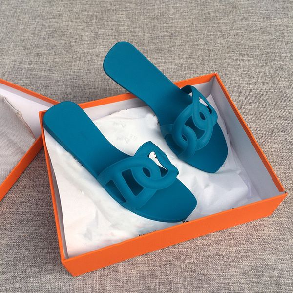 

summer designer ladies sandals flat leather fashion beach bathroom women luxury slippers letter drag size 35-42 with box 4nxc, Black