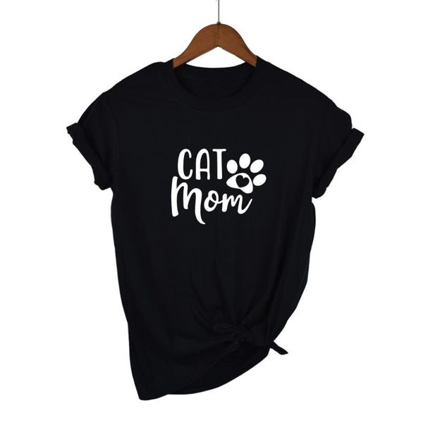 

women's t-shirt cat mom letters harajuku print women tshirt cotton casual funny t shirt for lady girl tee hipster drop ship, White