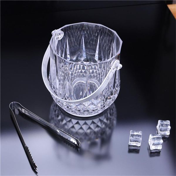 

ice buckets and coolers 1.2l arcylic bucket wine champagne gorgeous diamond with tong bar tool