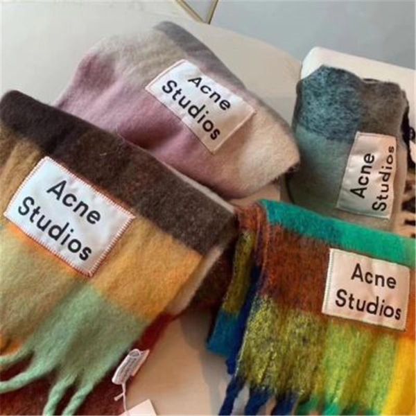 

scarves lambswool women scarf winter long warm hippocampus wool thickening fashion 2021 simple school sweet cute, Blue;gray