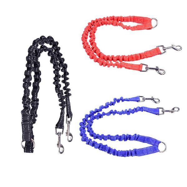 

dog collars & leashes double dual coupler reflective leash two in one elastic nylon pet colorful ways lead for walk running 30e