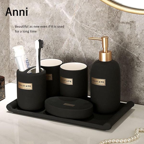 

pcs european modern bathroom set creativity matte ceramic tooth brush holder soap dish shower accessories restroom decoration bath accessory