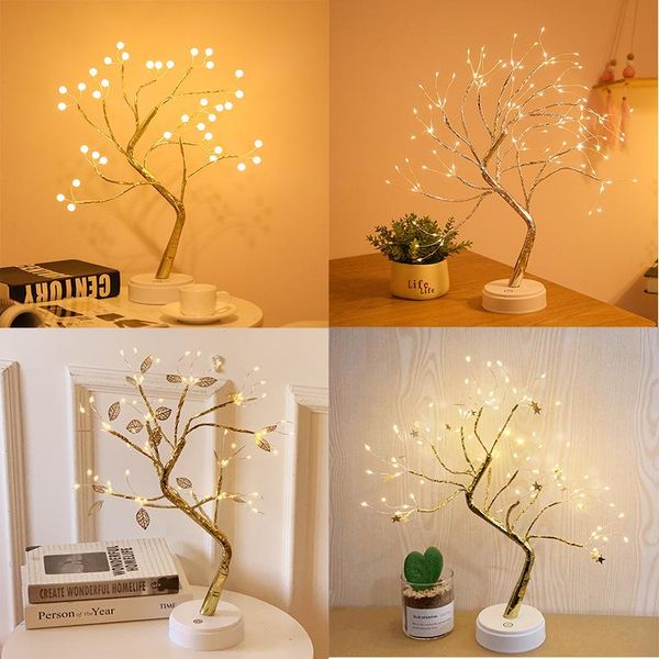 

strings christmas decoration lights led copper wire light pearl tree touch switch starry night for room
