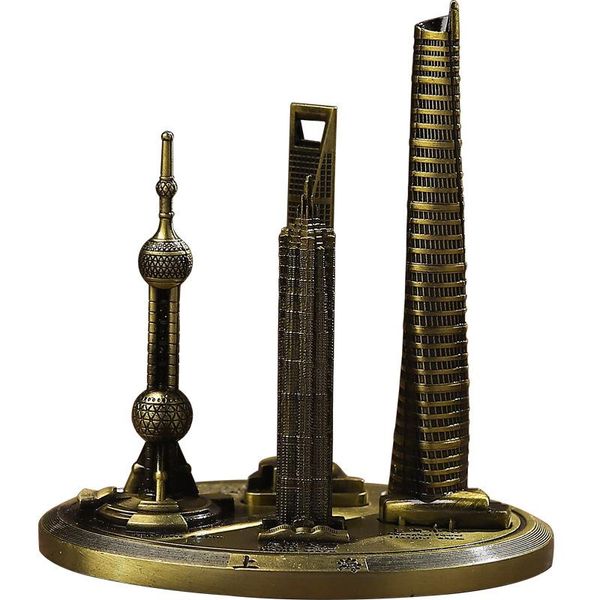 

decorative objects & figurines vintage home decor oriental pearl tower shanghai architectural figurine alloy tourism memorial landmark minia