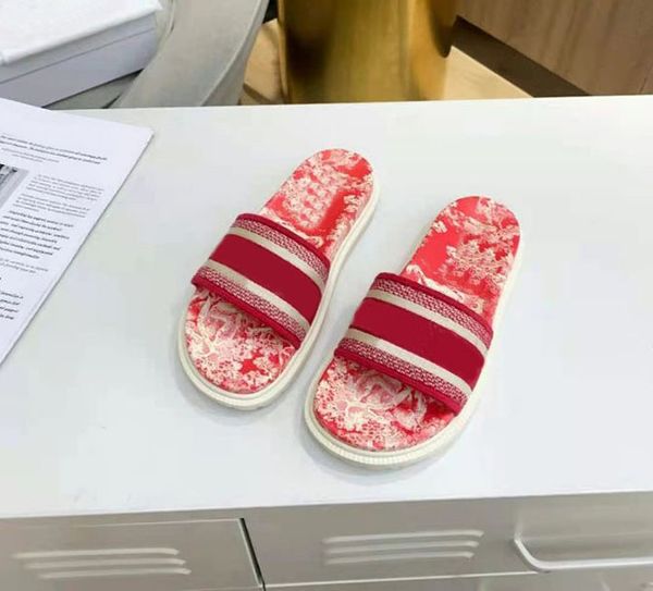 

women's thick soled slippers fashion embroidered letters leather flat sandals l bathroom flat shoes beach shoe large 35-42, Black