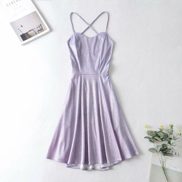 

women one word neck strap dress vintage backless solid color simple holiday style chic female mini dresses 210507, Black;gray