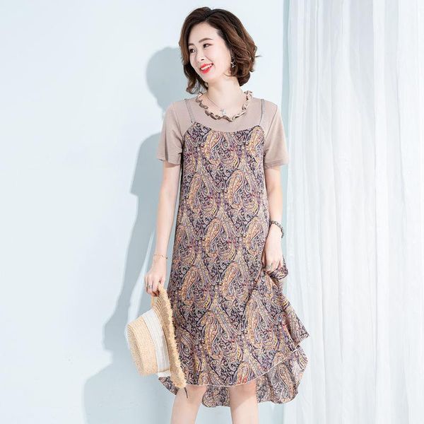 

casual dresses women dress 2021 summer loose strap chiffon short sleeve vestido de mujer femme robe, Black;gray