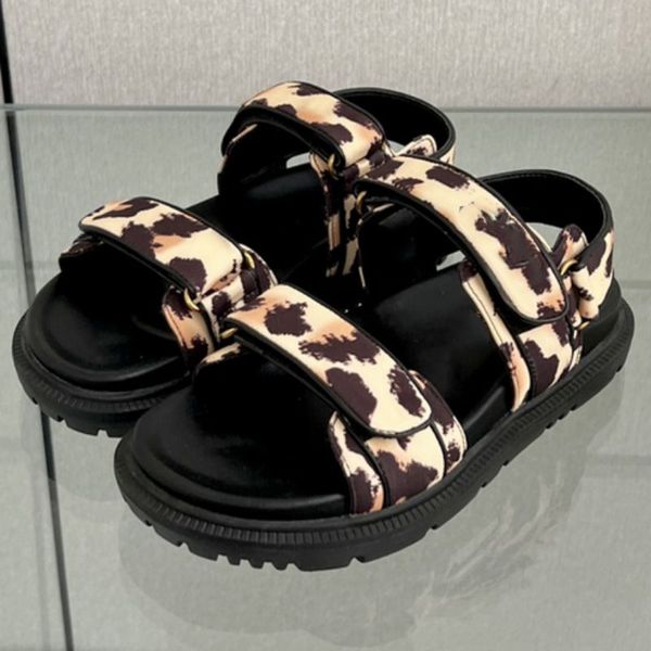 

designer new velcro sandals beach summer shoes women flats sandalias mujer runway zapatosvelcro sandals, Black