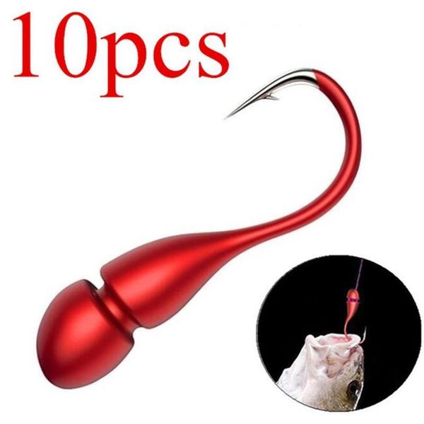 

10pcs red baitholder hook pan fish fishing bait holder supplies lake river hooks