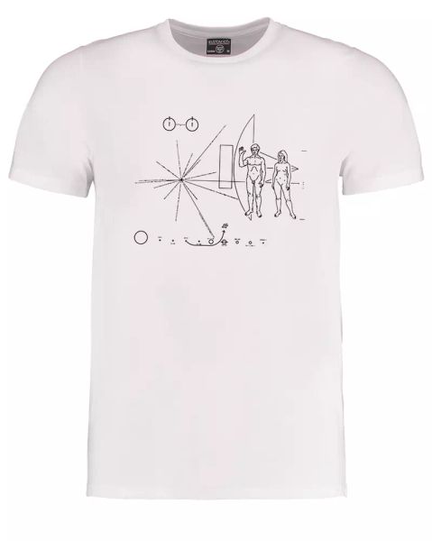 

Pinoneer Plaque- Pictoral Message for ET. Is anybody out there Men's T-Shirt, White;black