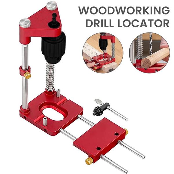 

machining woodworking drill locator guide dowel jig alloy steel bench press machine 1/4in hexagonal bit tool accessories