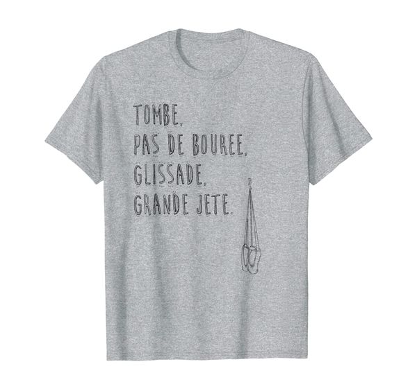 

"...glissade, grande jete." dance, ballet and pointe t-shirt, White;black