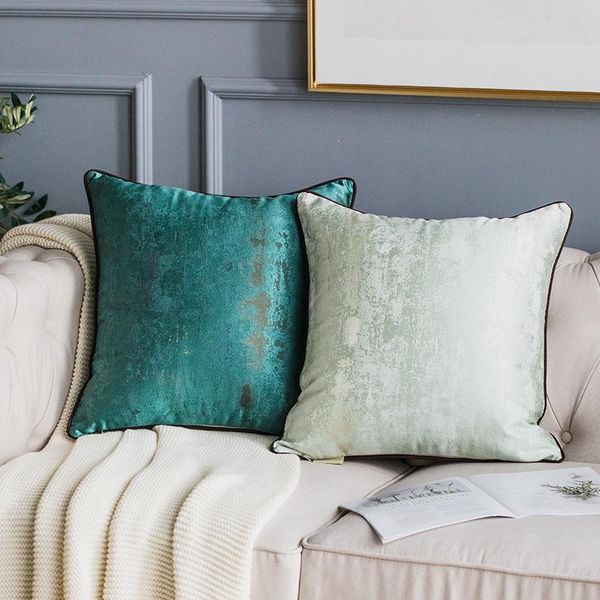 

solid light luxury cushion covers high-grade blue green waist pillowcases bed sofa decoration american gray pillow cushion/decorative