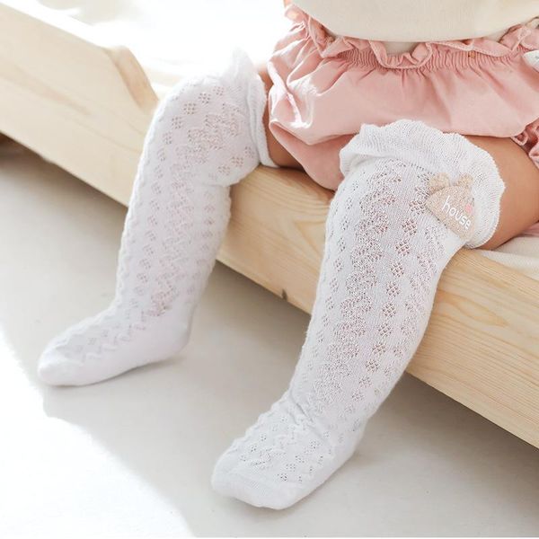 

pairs/set summer thin born baby girls boys knee high socks for fashion mesh infant clothes accessories, Pink;yellow
