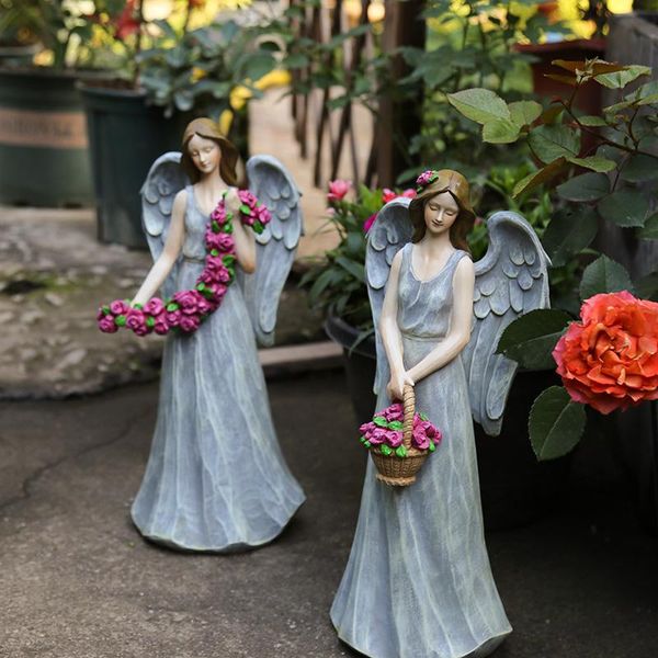 

decorative objects & figurines [mgt]european style flower fairy resin garden angel character statue decoration gardening courtyard home cute