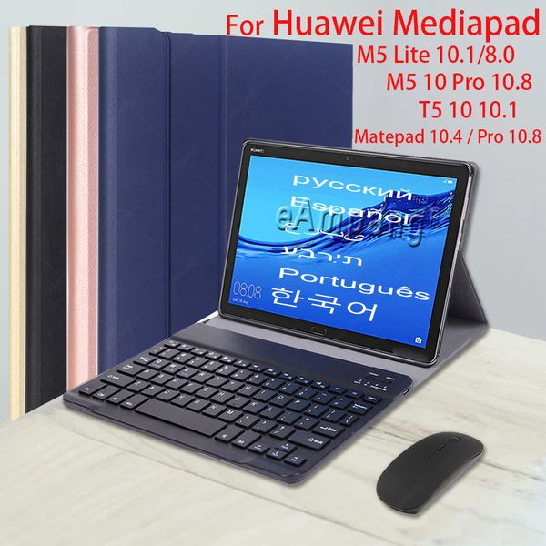 Custodia per tastiera per Huawei Mediapad T5 10 M5 lite 10.1 M5 10 Pro M6 10.8 Matepad 10.4 Pro 10.8 con tablet mouse Bluetooth