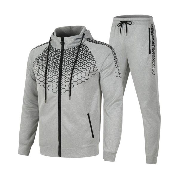 

running sets men's casual sports suit winter splicing jogging sportswear zipper hoodie + pants 2-piece set of, Black;blue