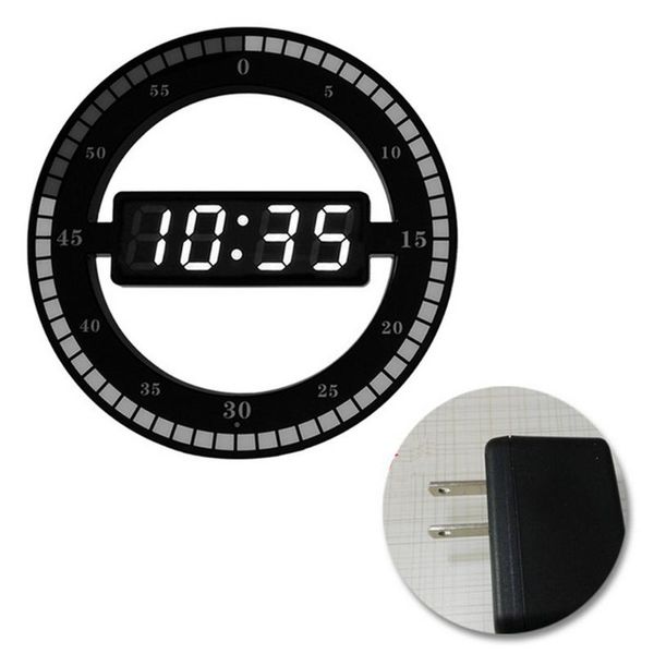 

wall clocks home office decor creative annular design smart adjust lightness hanging number led display deskdigital table