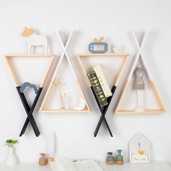 

other home decor nordic triangle wooden shelf wall decoration frame creative living room storage display stand