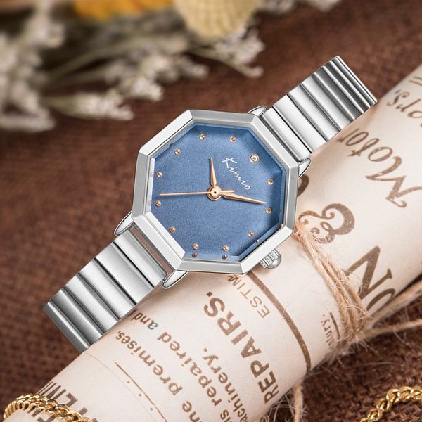 

autumn fashion simple temperament kimio 2021 new waterproof quartz women's watch, Slivery;brown