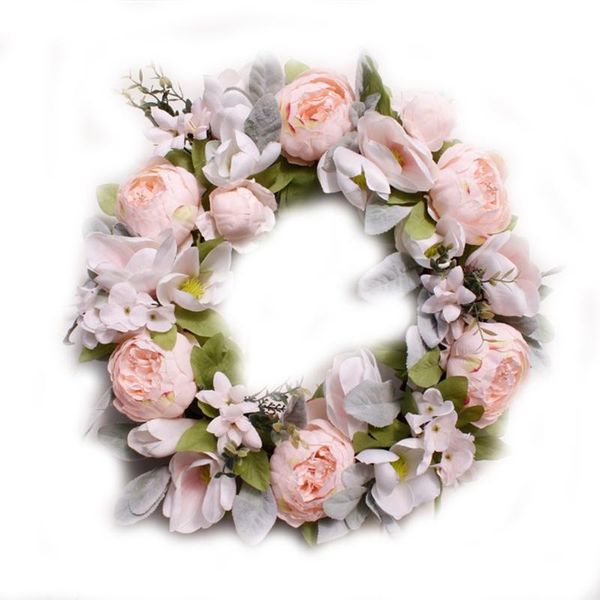 

decorative flowers & wreaths 18in artificial peony yulan front door wreath handcrafted for home decor