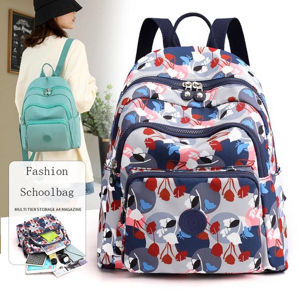 

school bags 2021 waterproof nylon women backpack fashion printing backpacks print bag large capacity