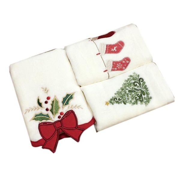 

towel christmas series cotton towels bells tree stockings decoration gifts embroidered christ