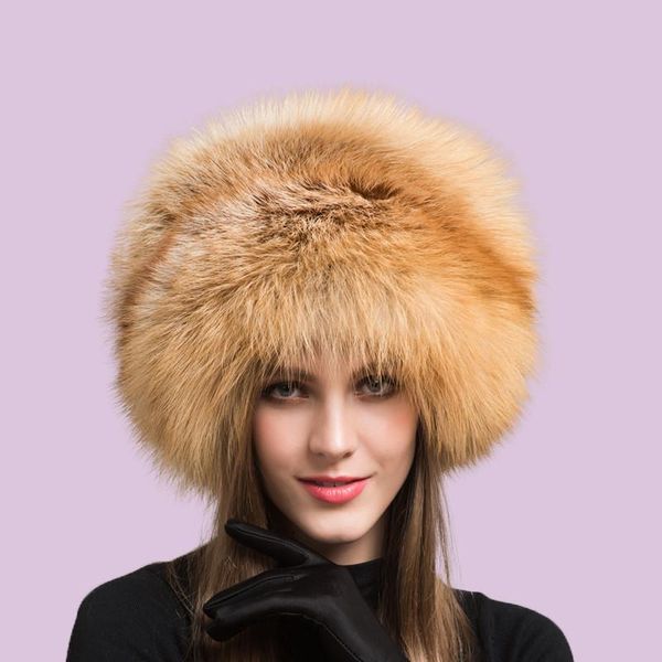 

berets outdoor skiing natural fur hat women winter warm fluffy style female tail cap fashion real hats, Blue;gray