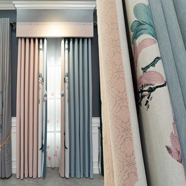 

curtain & drapes european and american luxury villa floor shading cloth curtains suitable for living room bedroom kitchen