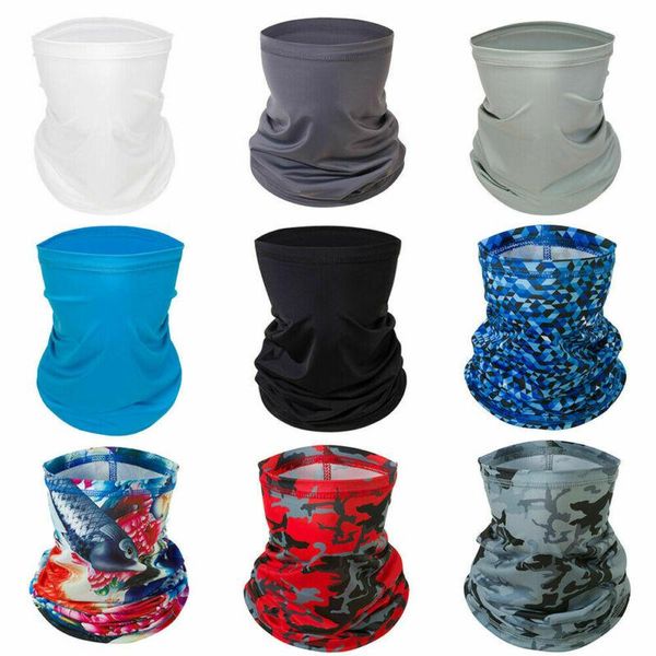 

scarves men women head face neck gaiter tube bandana scarf solid color camouflage dustproof outdoor sports cycling wraps, Blue;gray