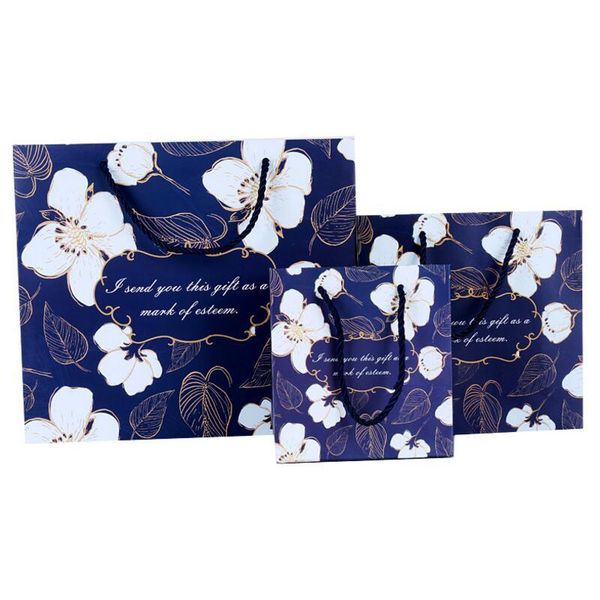 

gift wrap 20pcs/lot business bag flower print birthday wedding event paper candy decoration mariage tote small bags