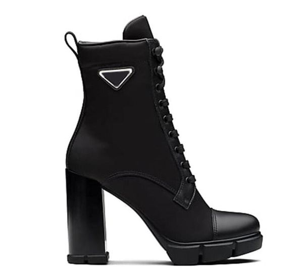 

luxury designer woman fashion leather shoes and nylon fabric booties women boots ankle biker australia platform heels winter sneakers with b