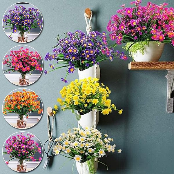 

decorative flowers & wreaths 1pc simulation spring grass daisy plastic artificial flower home party wedding decoration supplies room desktop
