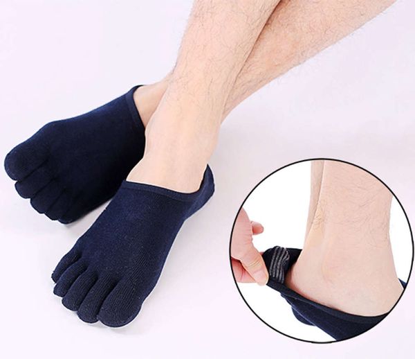 

men's cotton socks ship thin toe shallow backless, Black
