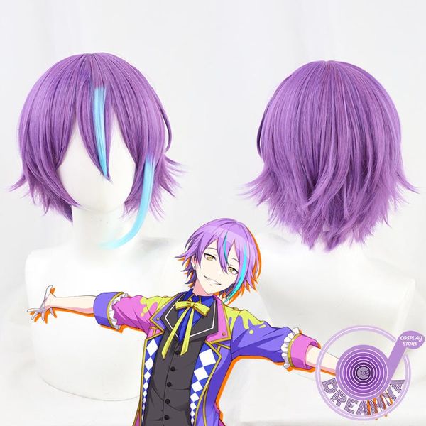 

other event & party supplies kamishiro rui cosplay wig purple blue mixed short heat resistant synthetic hair halloween role play carnival +