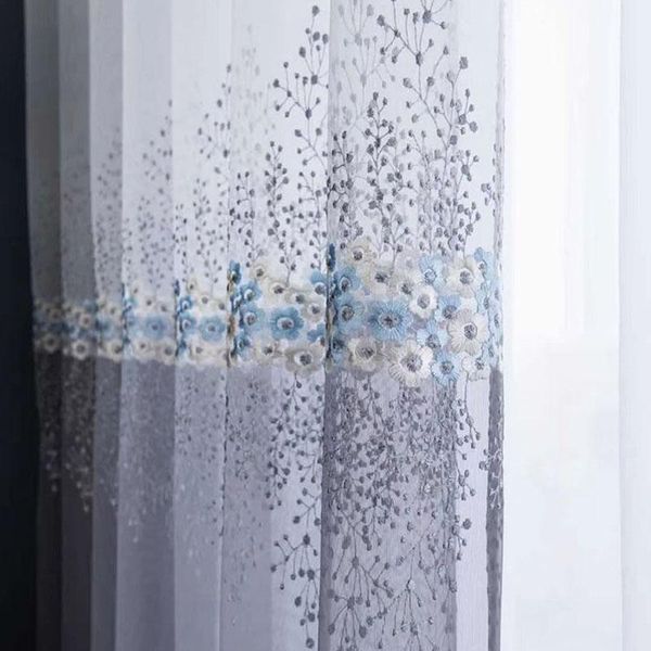

promotion living room cortina curtain matching gradient small flower tulle screen for sheer voile bedroom & drapes