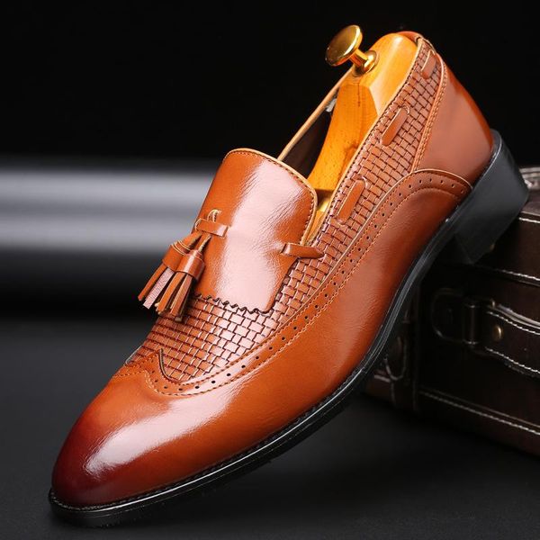 

dress shoes 37-48 leather men comfortable stylish business gentleman's oxford for 2021, Black