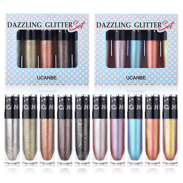 

5pcs/lot ucanbe dazzling glitter&sparkle liquid eye shadow shiny long lasting eyeshadow multicolor duochrome makeup cosmetic