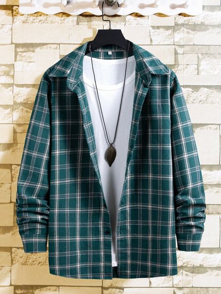 

men plaid shirt without tee 18li#, White;black