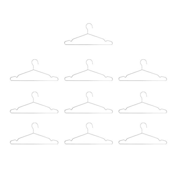 

hangers & racks 10pcs silver metal wire coat clothes wet dry dual use hanger laundry rack portable drying household