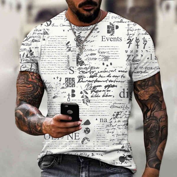 

men's women's short sve oversized loose t-shirts, european and american retro 3d prints, summer fashion, White;black
