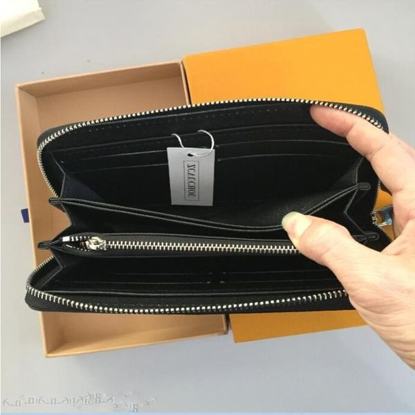 

bag orange with single zipper purse ladies women leather men lady designer long brand fashion wallets alnku