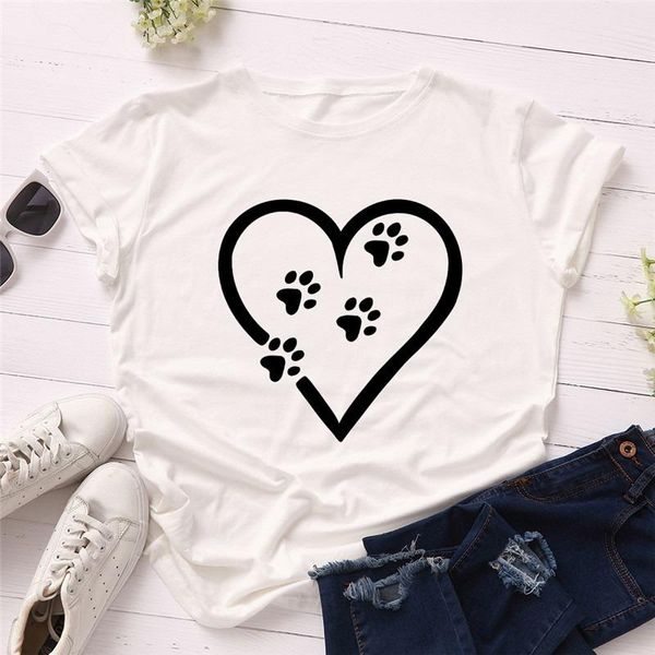 

heart print women shirts tshirt o neck short sleeve tees summer t shirt t-shirt female women's, White