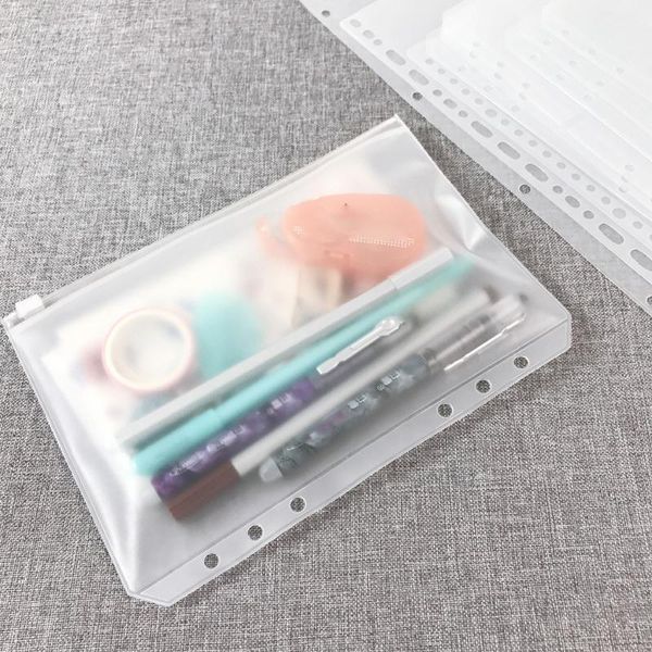 

storage bags 1pc file organizer folder standard transparent pvc loose leaf pouch with self-styled zipper filing binder document