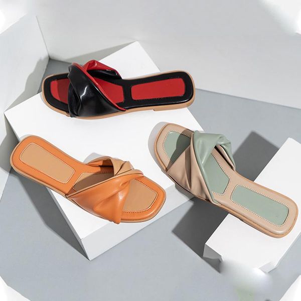 

big size women slippers fashion 2021 female flats outdoor slides causal ladies open toe flip flops woman summer beach shoes, Black