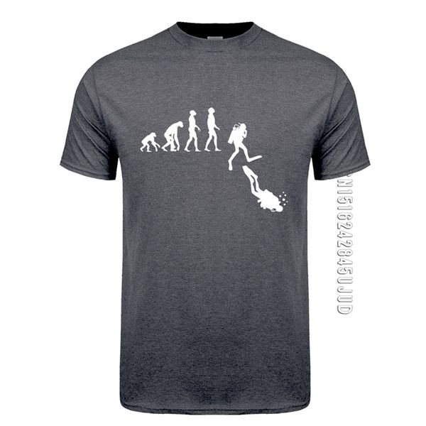 Evolução de mergulho T Shirt Homens de algodão O pescoço mergulhador engraçado camisetas Homem Roupa High Street Camiseta Básico Tops 210706
