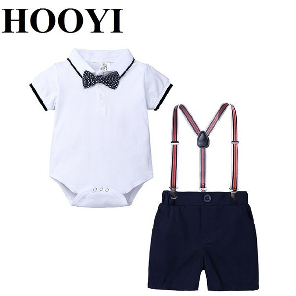 Baby Jungen Bodys Shorts Hosen Sets Kinder Smoking Hemden Kinder Anzüge Säugling Bowtie Outfits Kostüme 210413