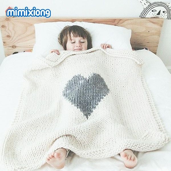 

autumn baby blankets born birth swaddle wrap winter sweet heart knitted kids boys throwing quilt air conditioning sofa & swaddling