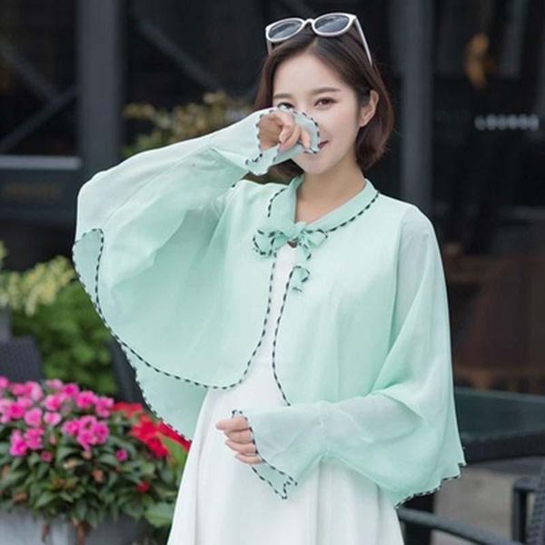 

scarves summer ladies cycling driving sunscreen sunshade breathable uv protection shawl monochrome chiffon beach women h23, Blue;gray