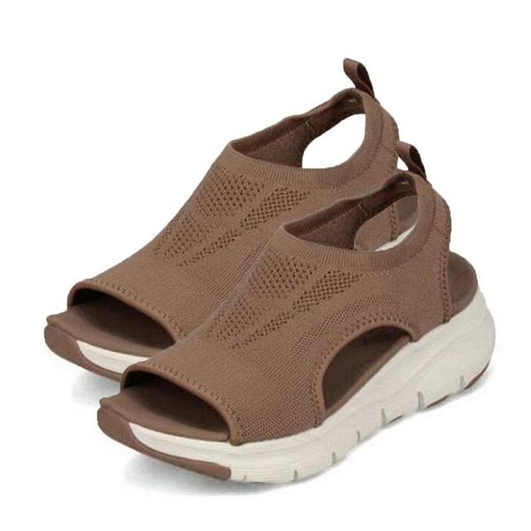 

sandals plus size women's shoes summer 2021 comfort casual sport women beach wedge platform roman, Black